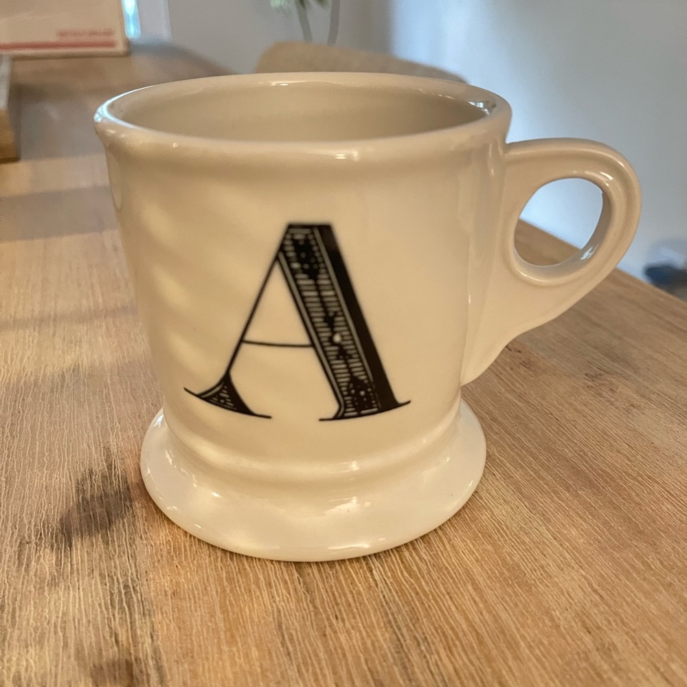 Anthropologie Monogram Initial Letter Mug “A” NWOT